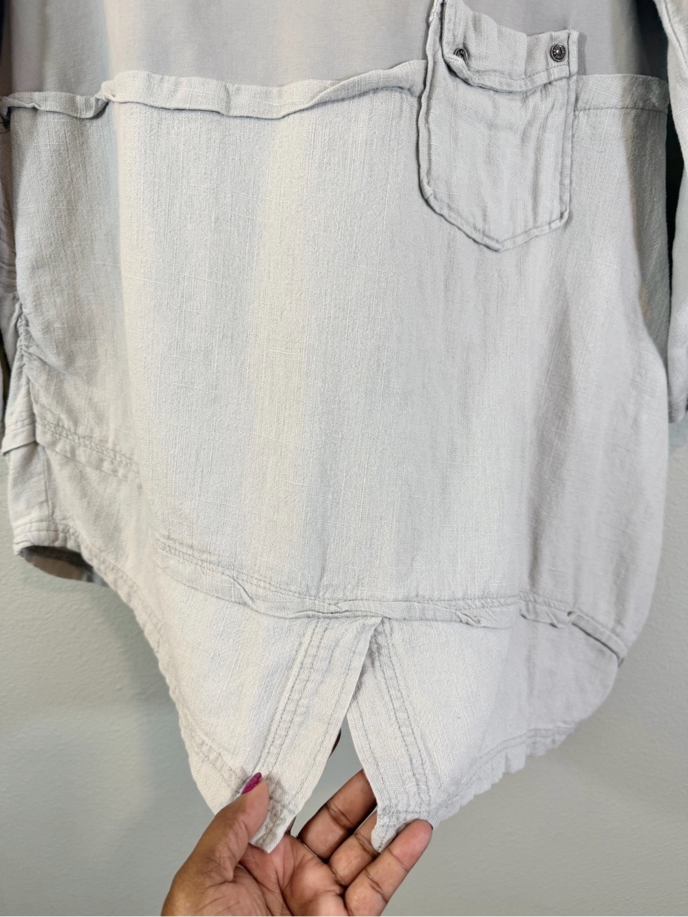 Japanese Lagenlook Asymmetrical Tunic Size L Nature Essence Essentials Granola - Picture 8 of 10